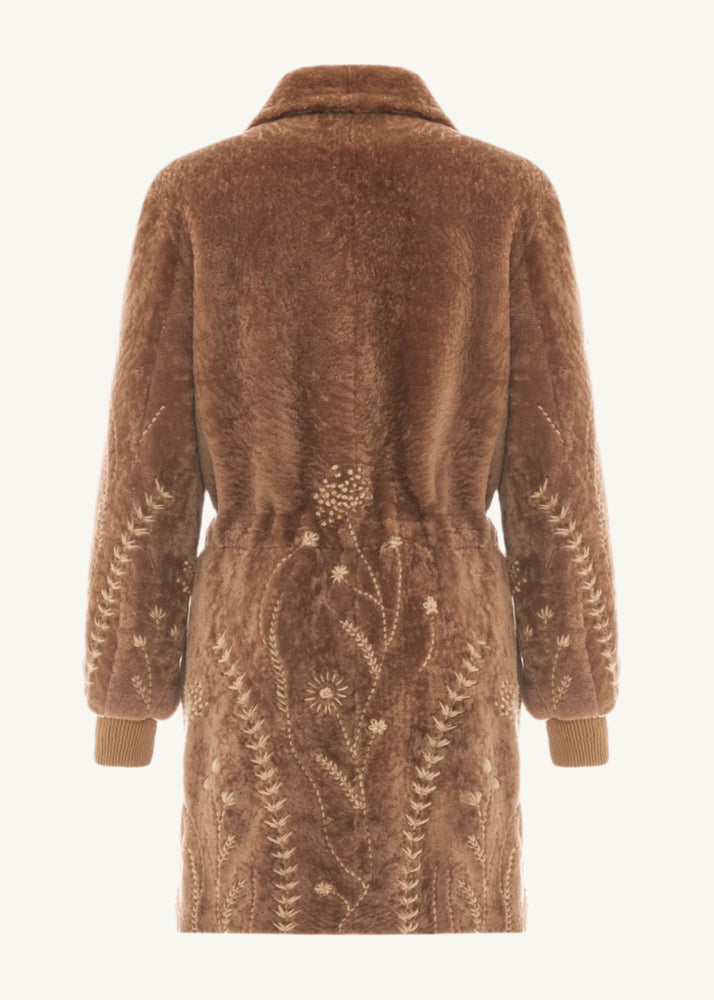 
                  
                    Chloé hand embroidered shearling Coat english rose
                  
                