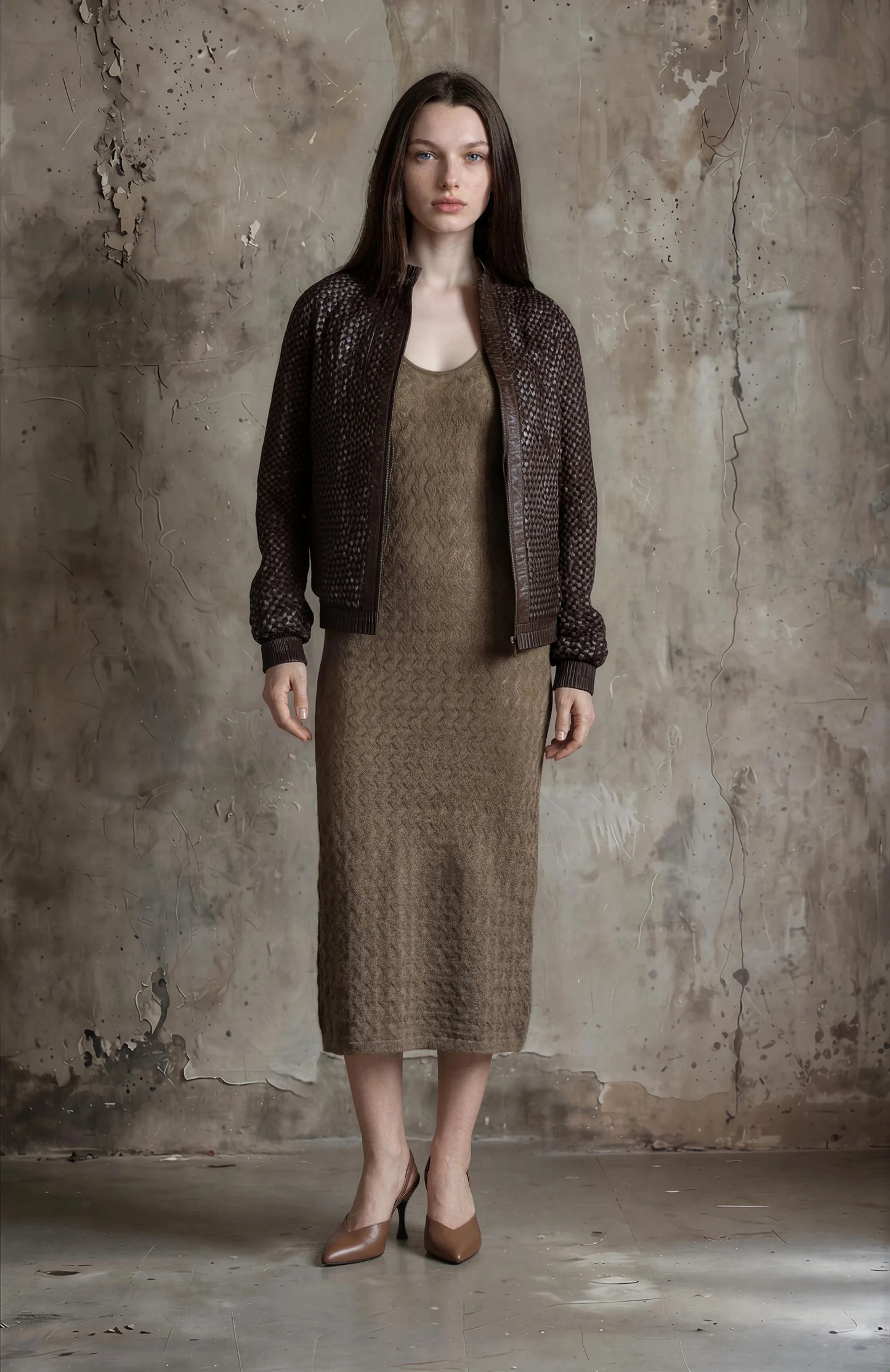 
                  
                    Hubby`s hand-woven leather jacket
                  
                