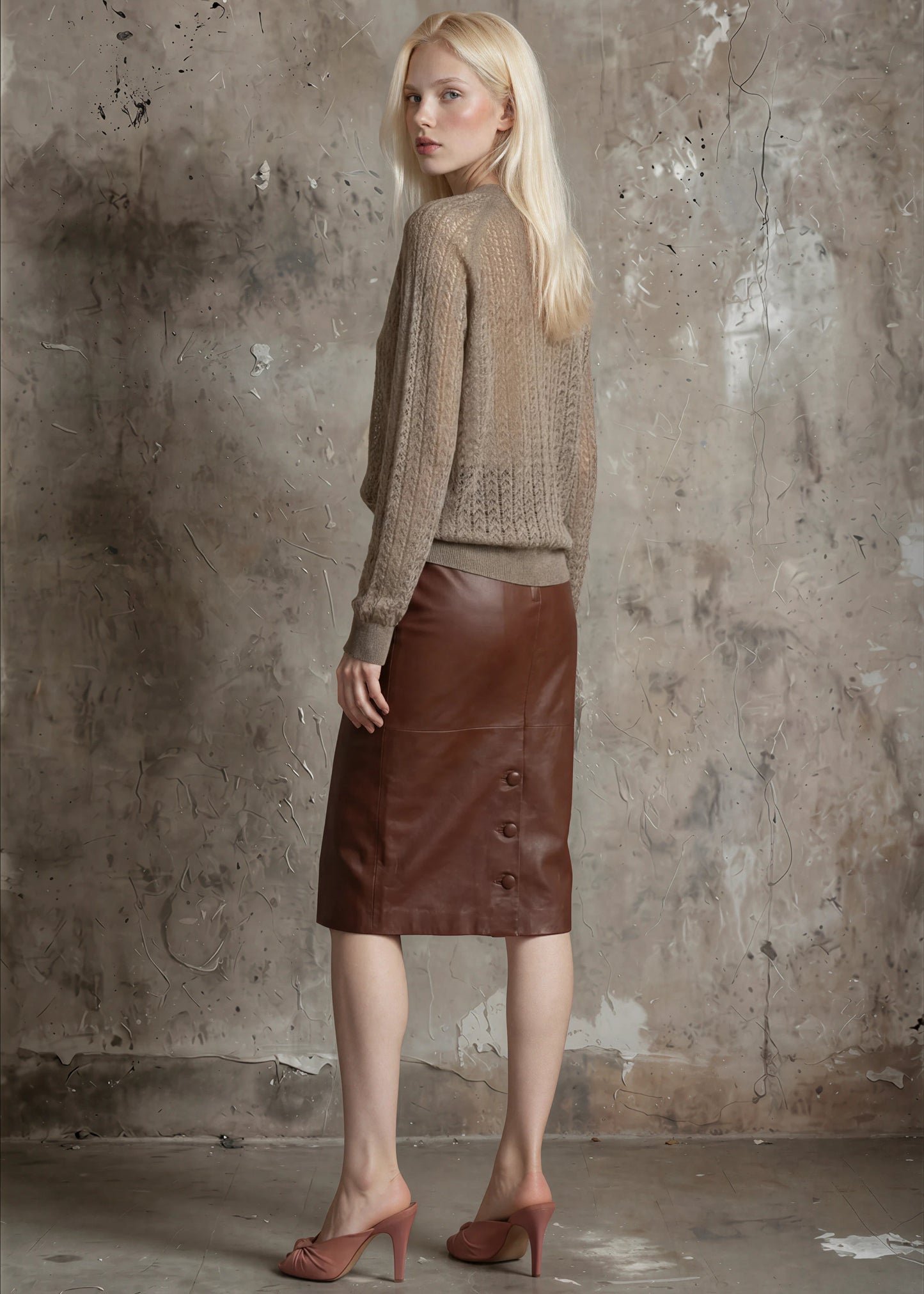 
                  
                    Therie leather skirt chocolate brown
                  
                