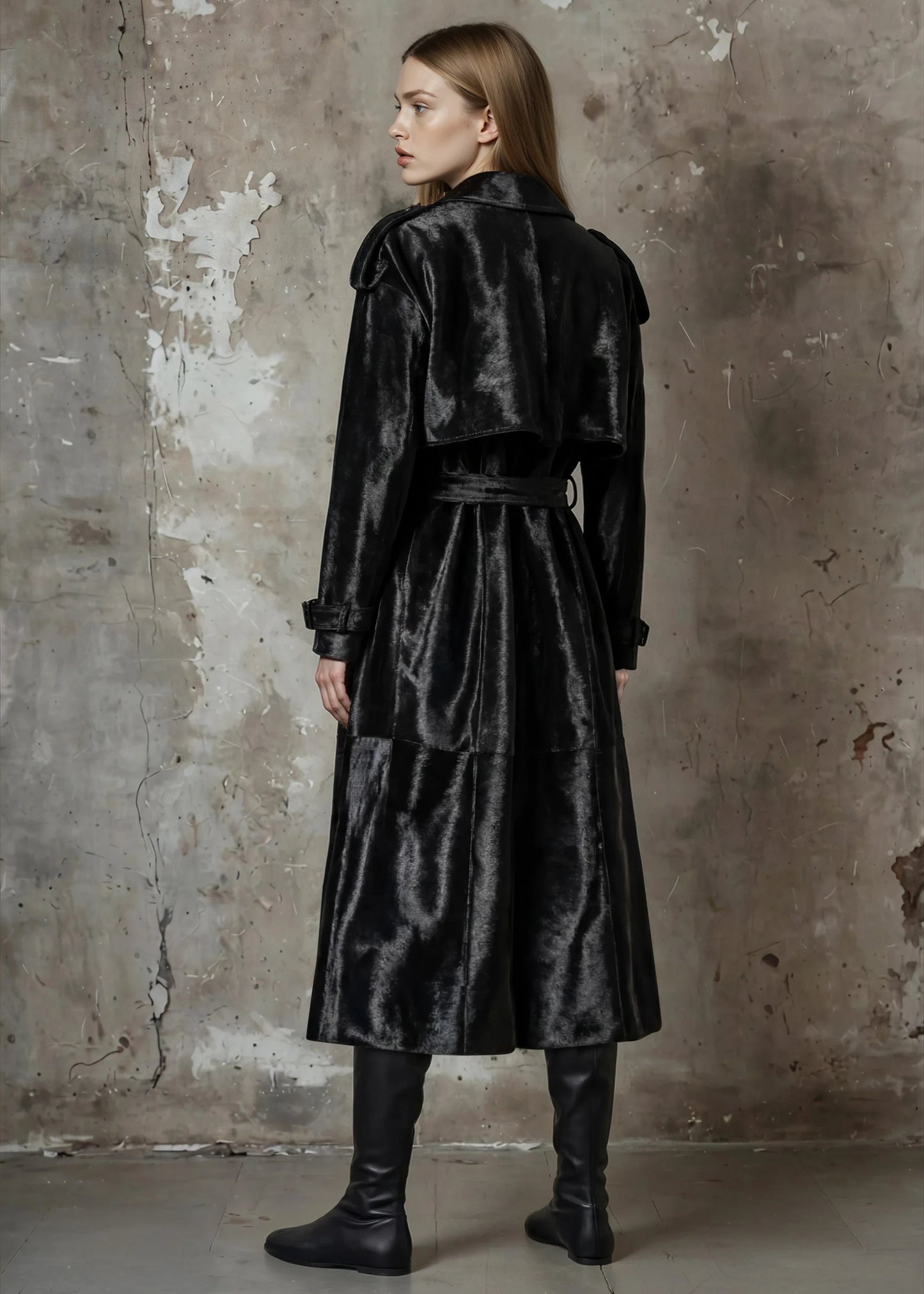 
                  
                    Bella Ponyhair Trench Coat Black
                  
                