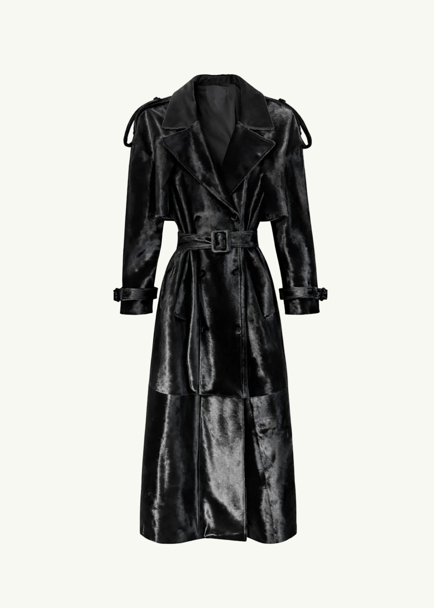 
                  
                    Bella Ponyhair Trench Coat Black
                  
                