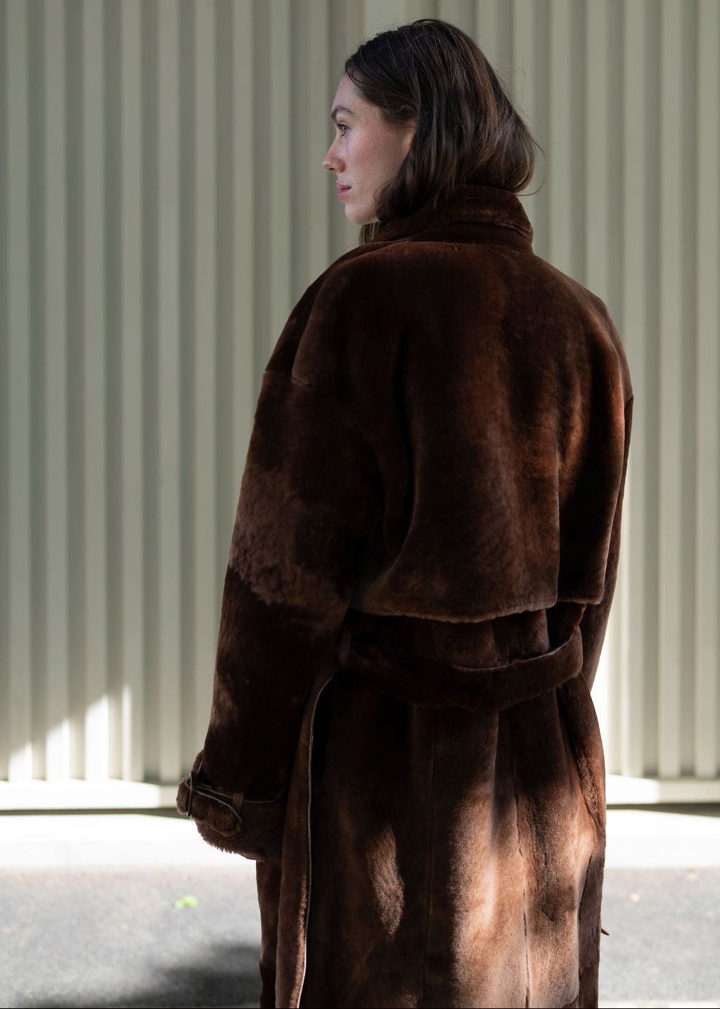 
                  
                    Bella Shearling Trench Coat Chessnut
                  
                