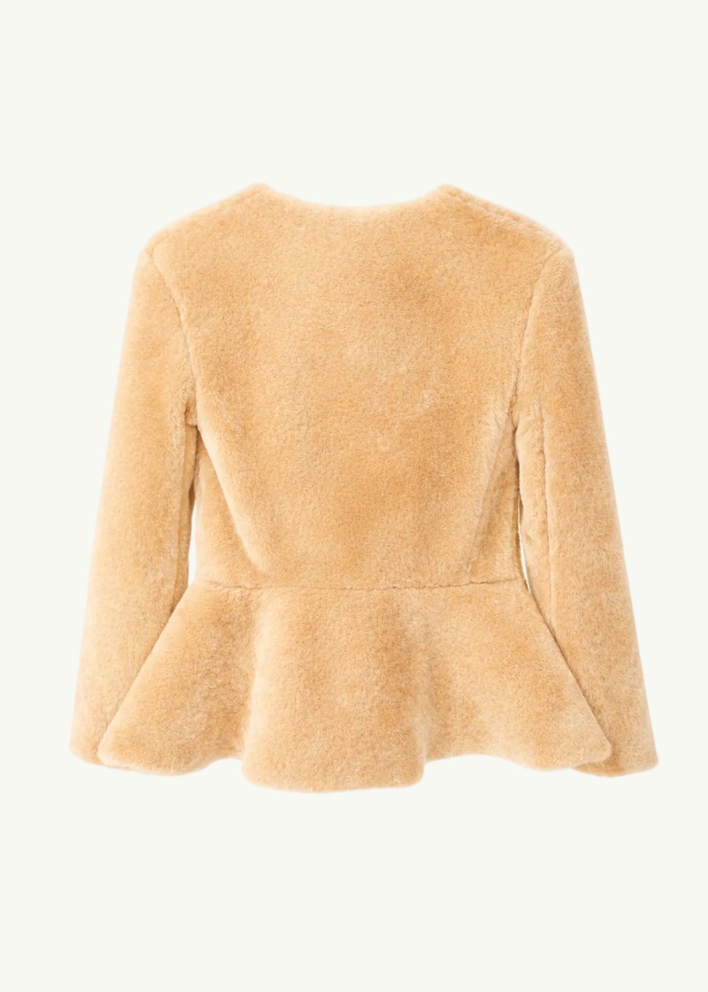 
                  
                    Dani Shearling Peplum Jacket Reversible Caramel
                  
                