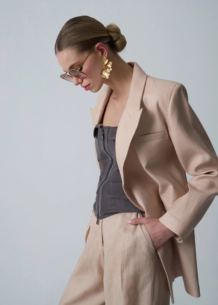 
                  
                    Caro linen oversize blazer
                  
                