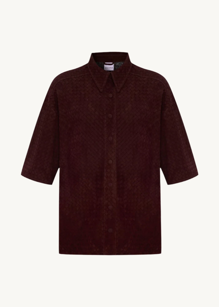 
                  
                    Elena hand woven suede leather shirt
                  
                