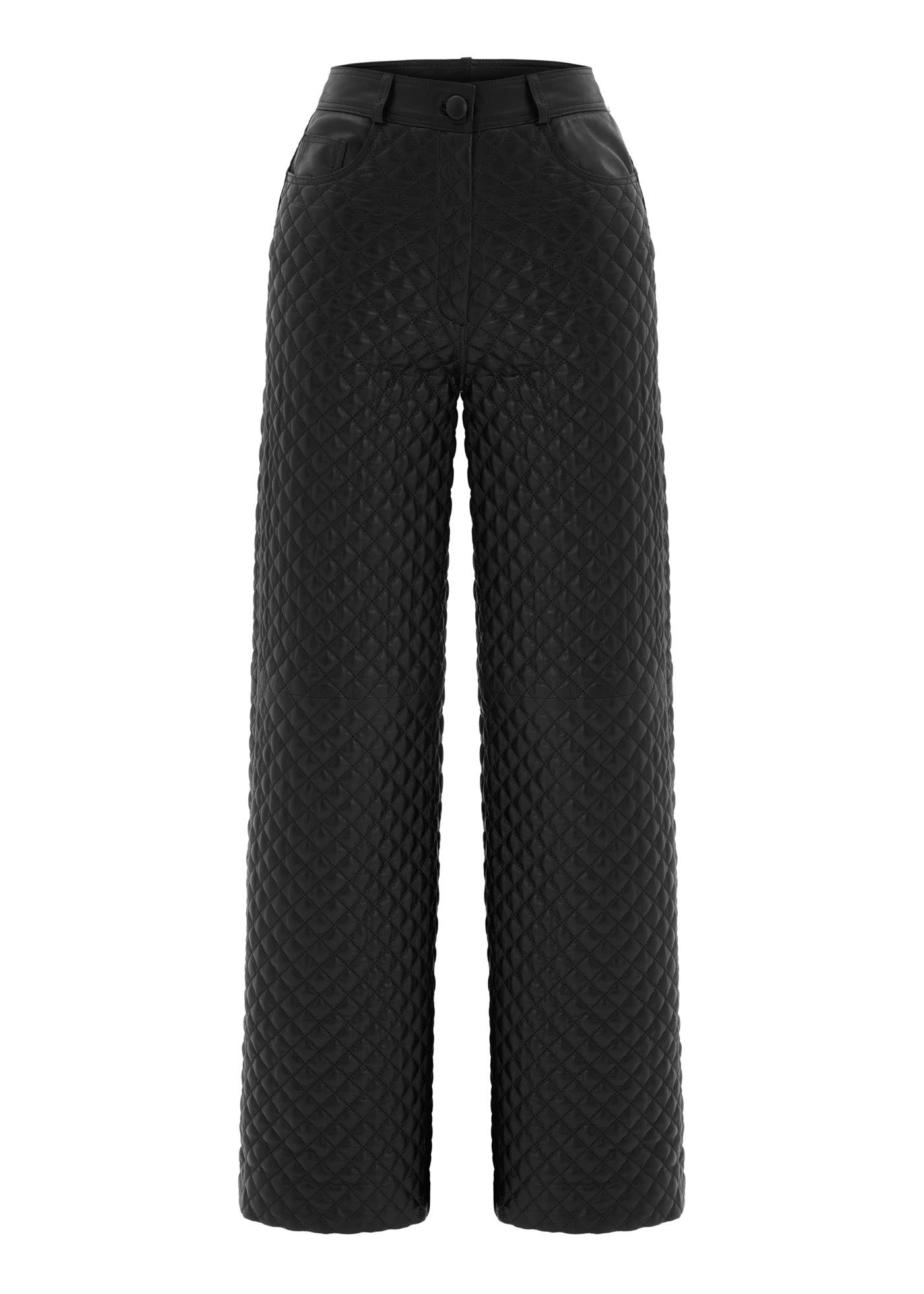 
                  
                    Christine Quilted Leather Pants Black
                  
                