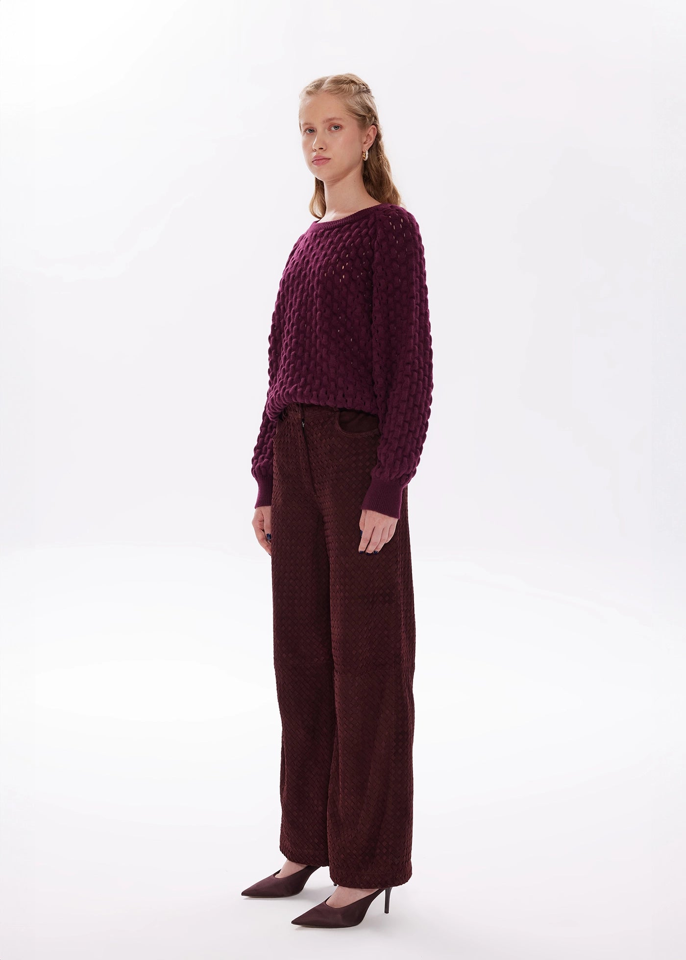 
                  
                    Christine hand woven suede leather pants
                  
                