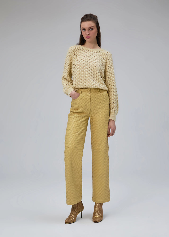 
                  
                    Christine hand woven supple leather pants
                  
                