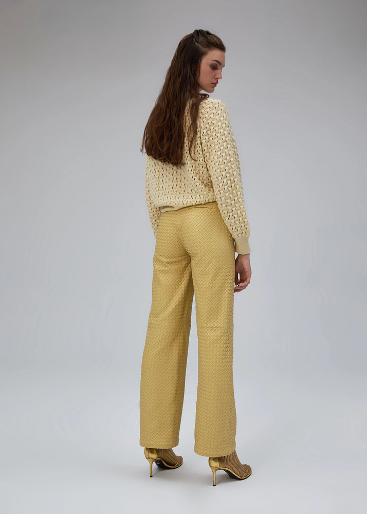 
                  
                    Christine hand woven supple leather pants
                  
                