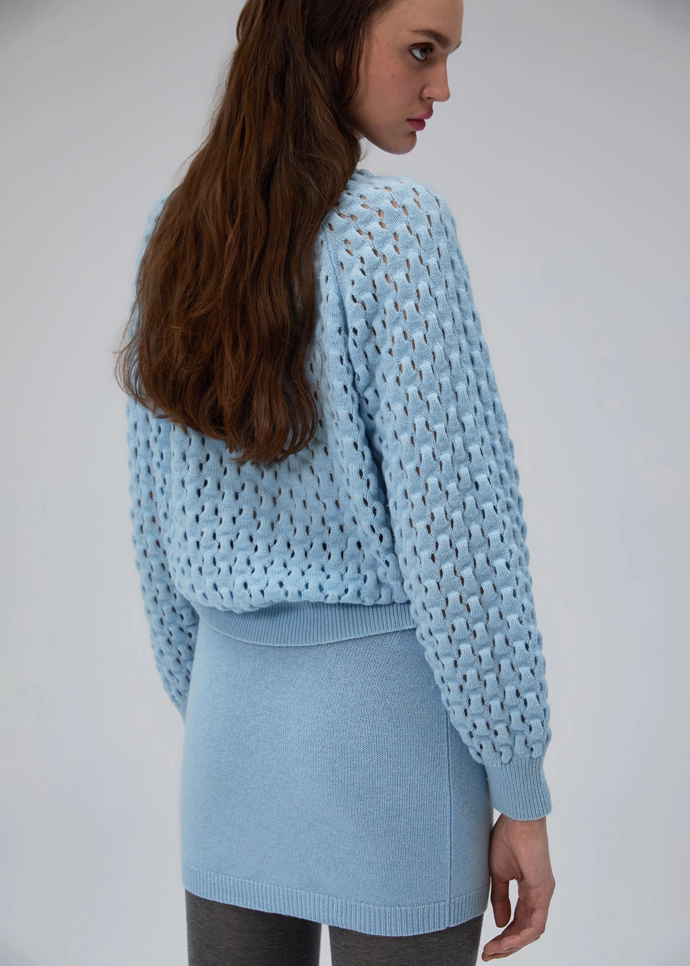 
                  
                    Ele cashmere mini skirt baby blue
                  
                