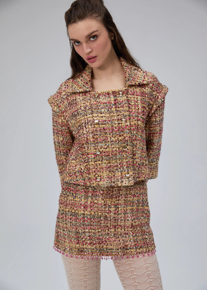 
                  
                    Rosalia french tweed mini skirt
                  
                