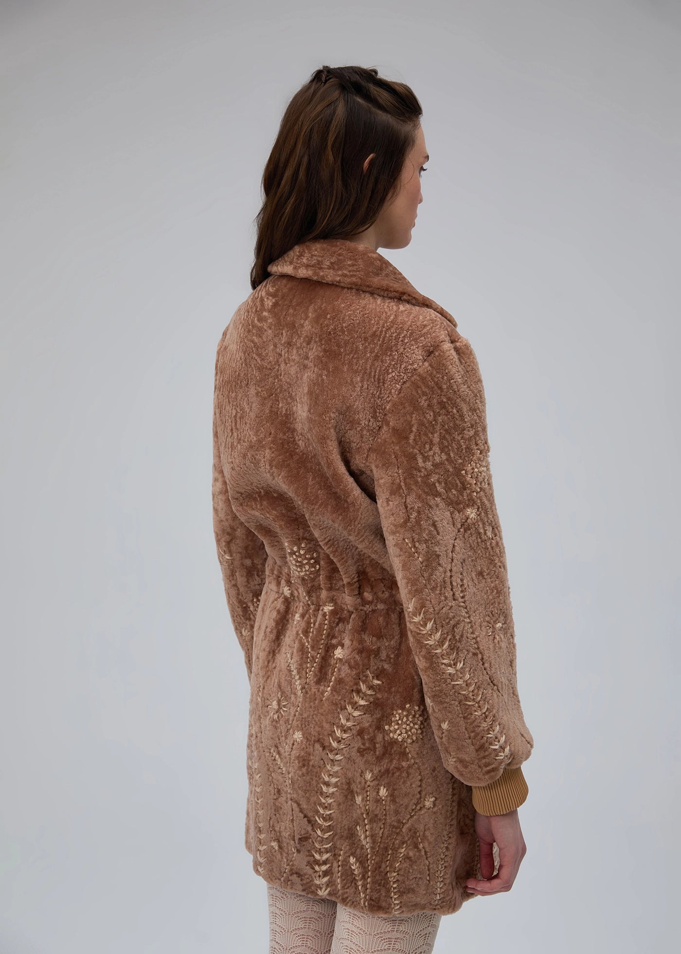 
                  
                    Chloé hand embroidered shearling Coat english rose
                  
                