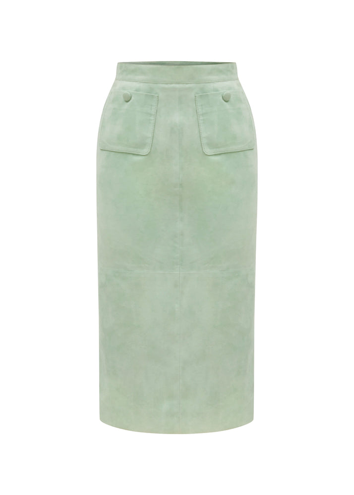 
                  
                    Therie suede leather skirt mint green
                  
                