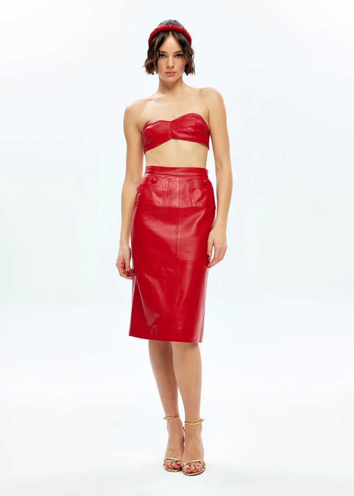 
                  
                    Therie leather skirt red
                  
                