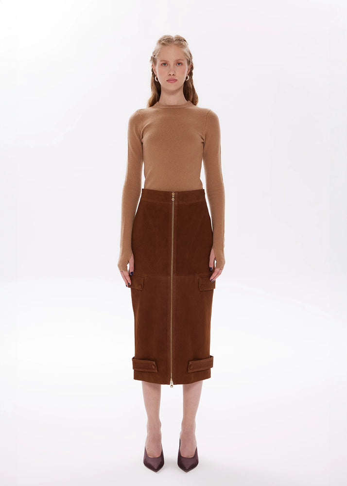 
                  
                    Nermin nubuck leather skirt
                  
                