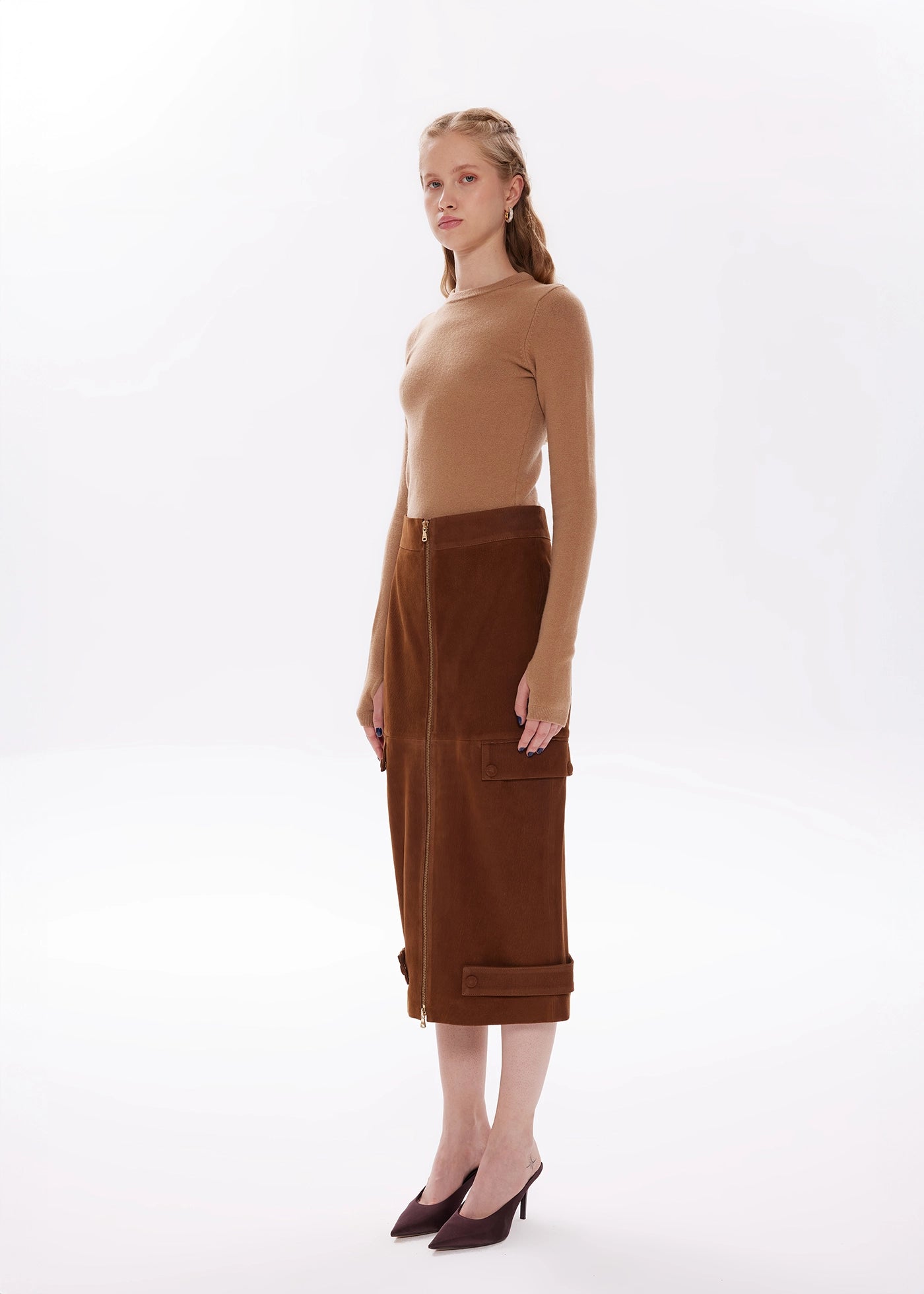 
                  
                    Nermin nubuck leather skirt
                  
                