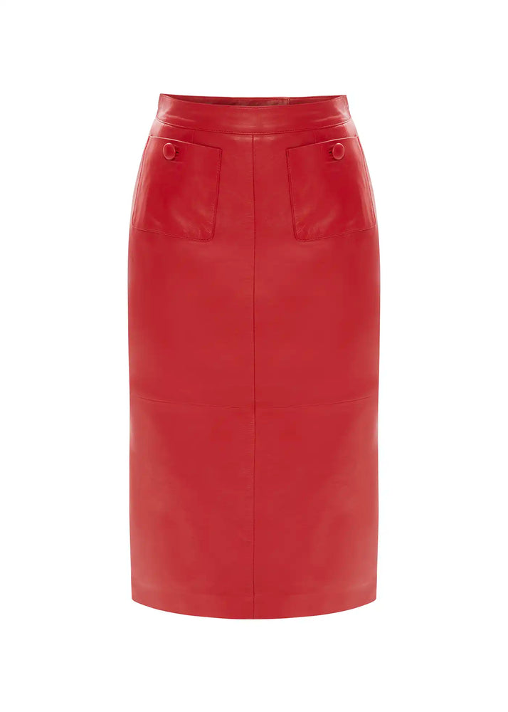 
                  
                    Therie leather skirt red
                  
                