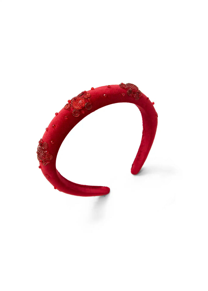 
                  
                    E hand embroidered headband red
                  
                