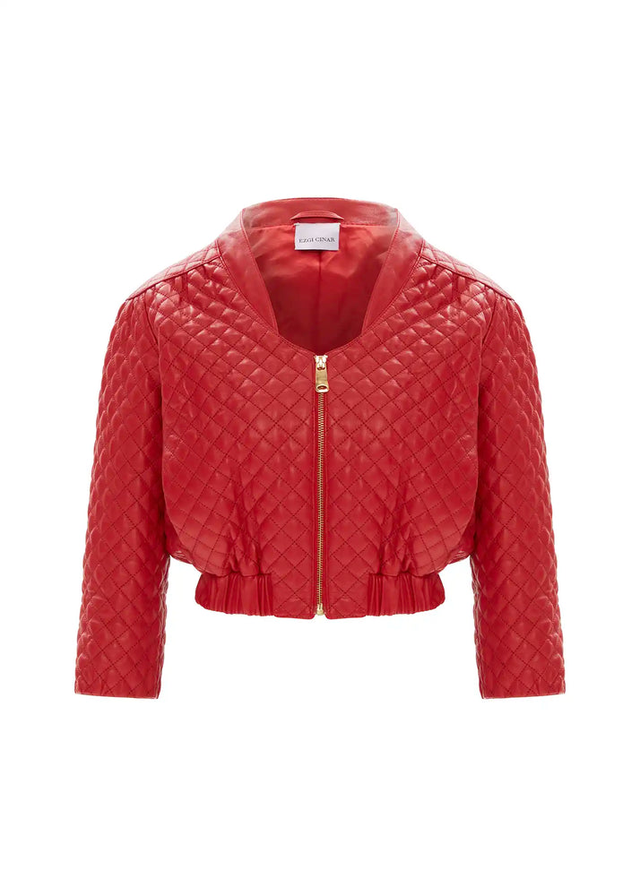 
                  
                    Ilona quilted leather jacket red
                  
                