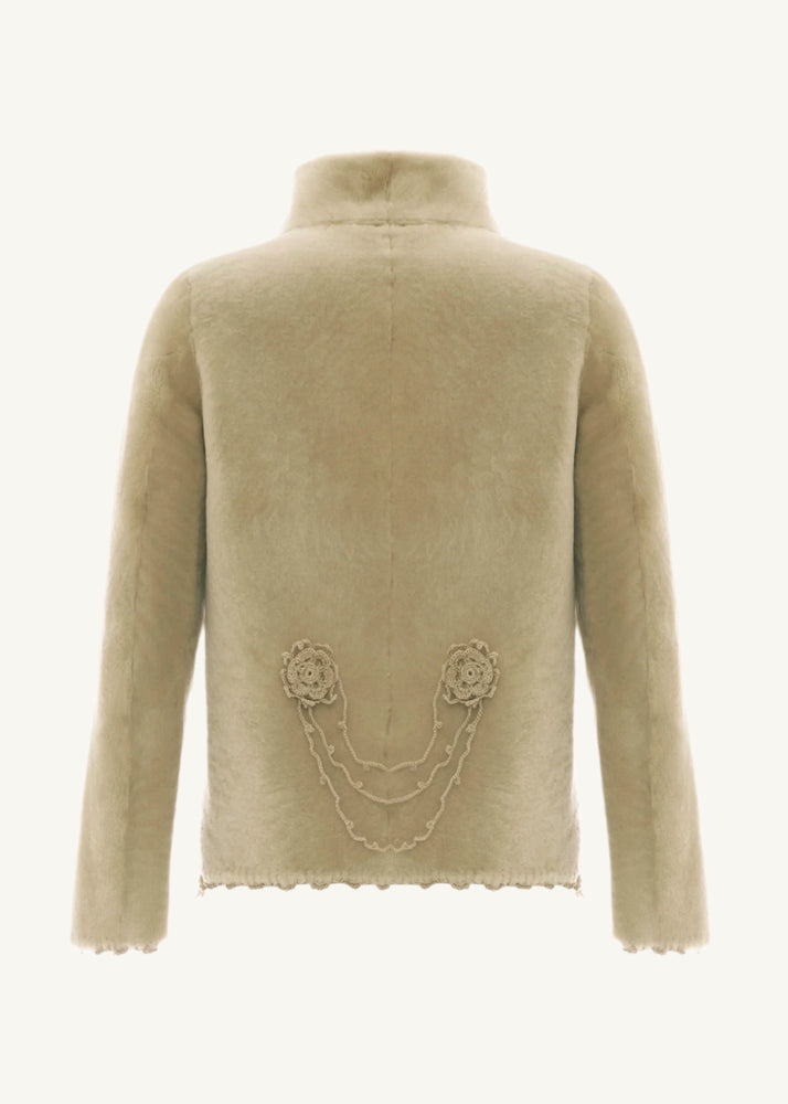 
                  
                    Oya hand crocheted shearling jacket magnolia
                  
                