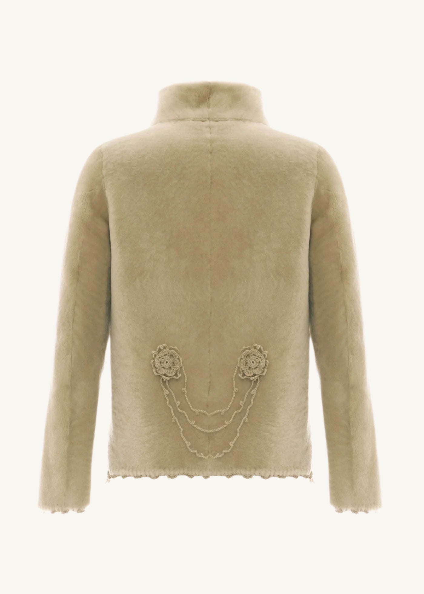 
                  
                    Oya hand crocheted shearling jacket magnolia
                  
                