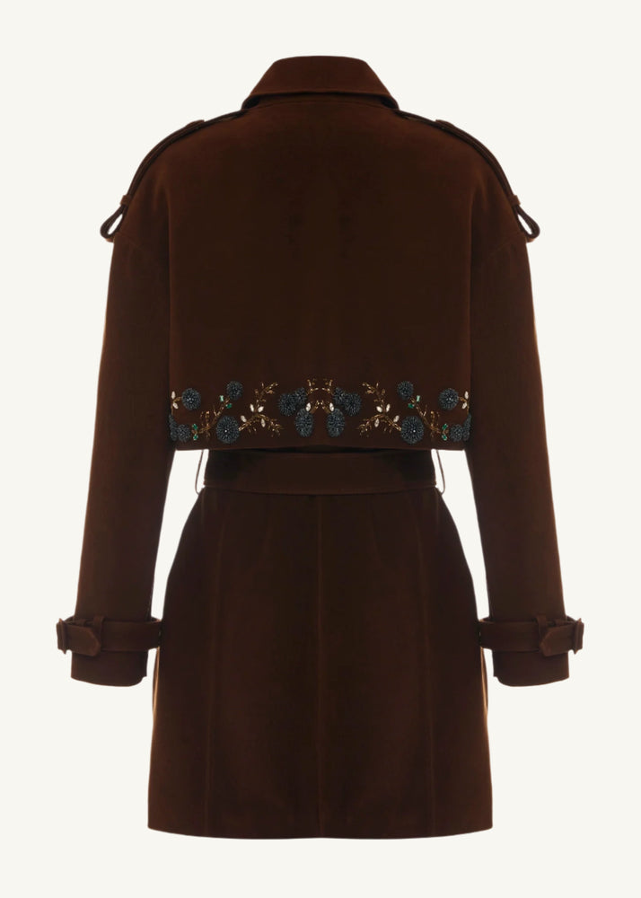 
                  
                    Kate hand embroidered nubuck leather trench
                  
                