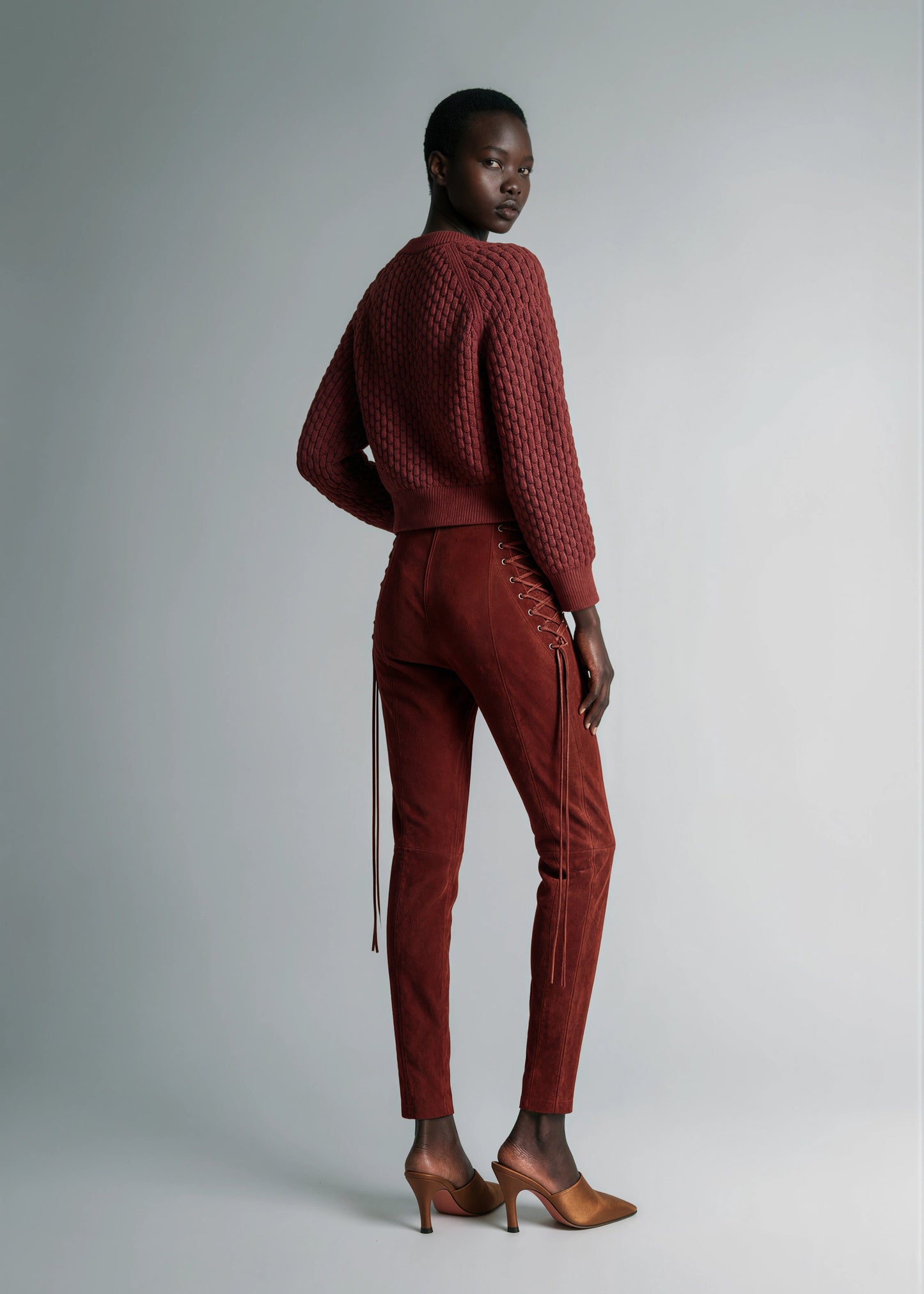 
                  
                    Sim stretch suede leather pants
                  
                