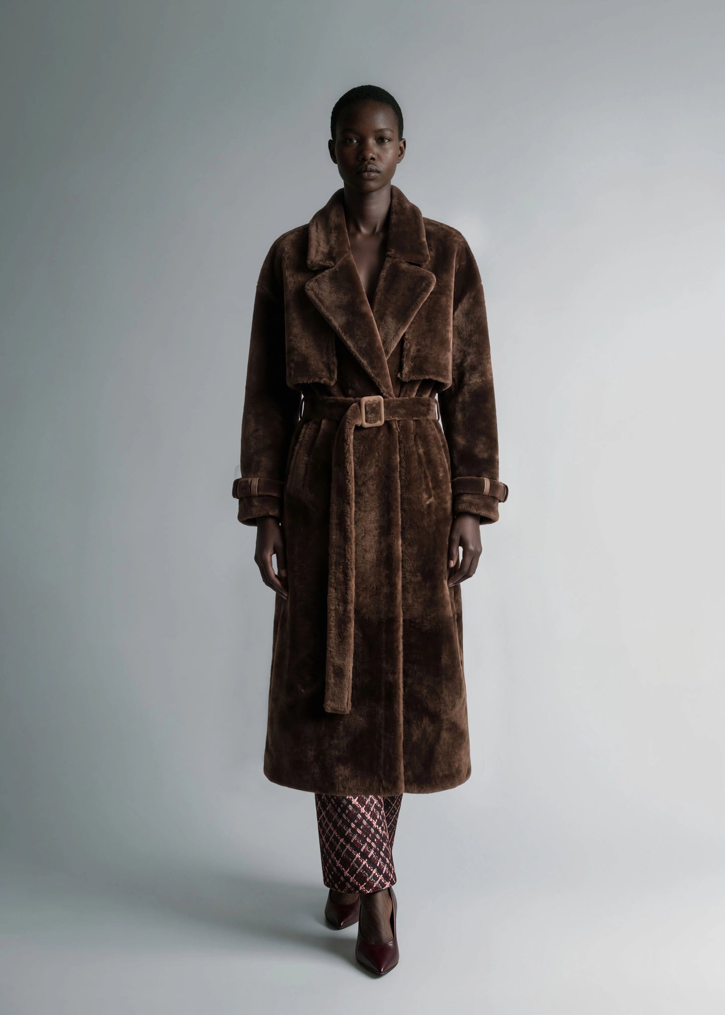 
                  
                    Bella Shearling Trench Coat Chessnut
                  
                