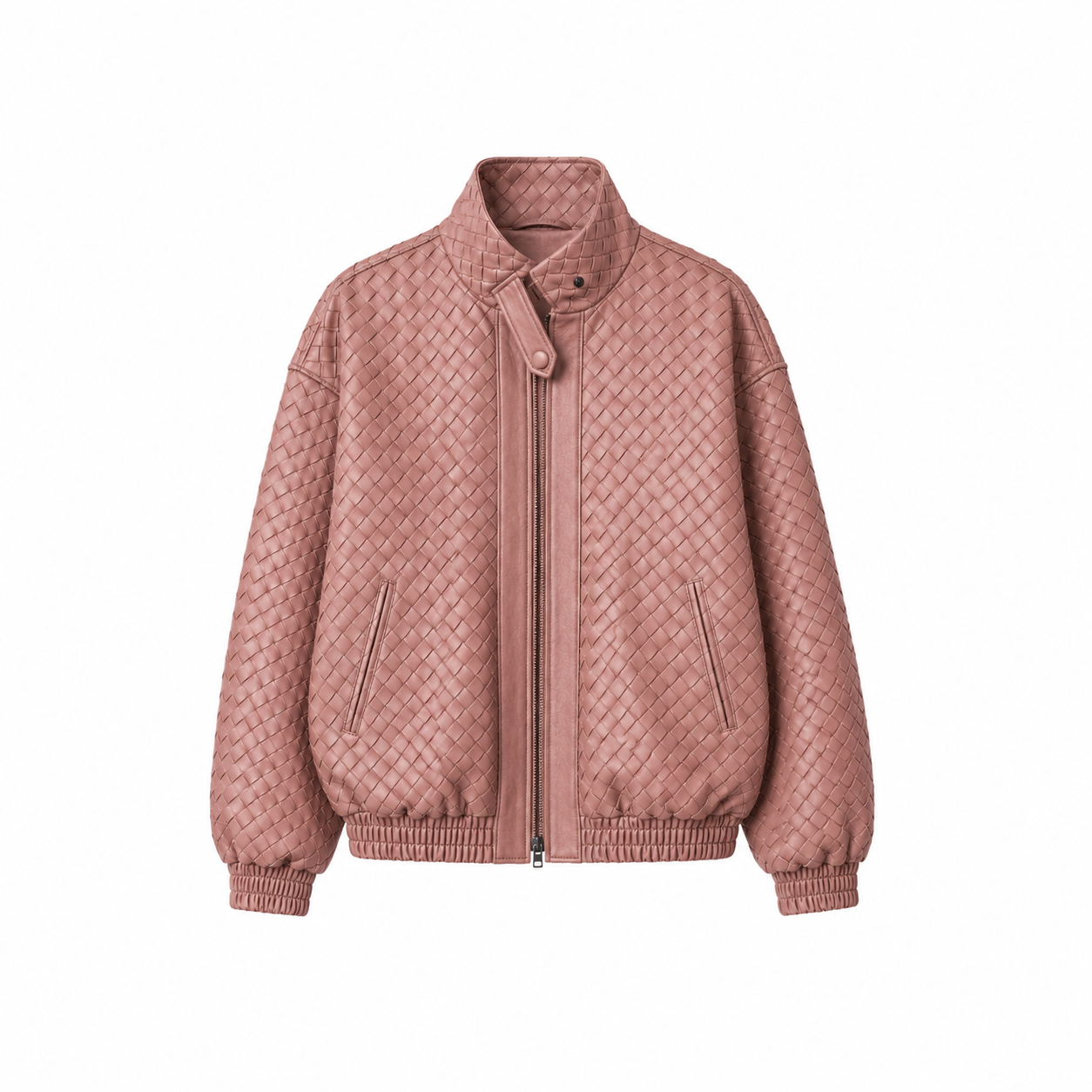 
                  
                    Hubby`s hand-woven leather jacket rose
                  
                