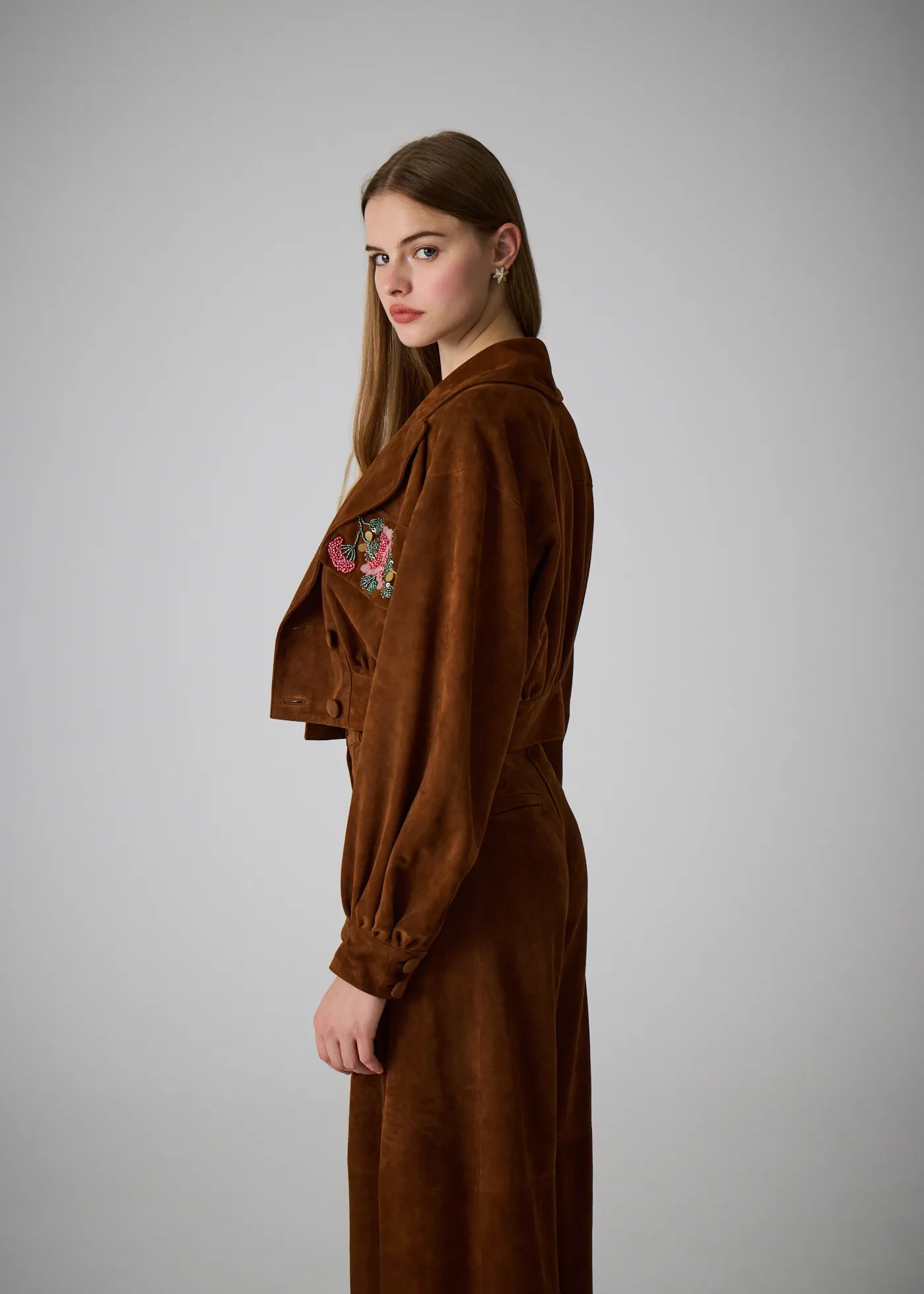 
                  
                    Tamara hand embroidered suede leather jacket
                  
                