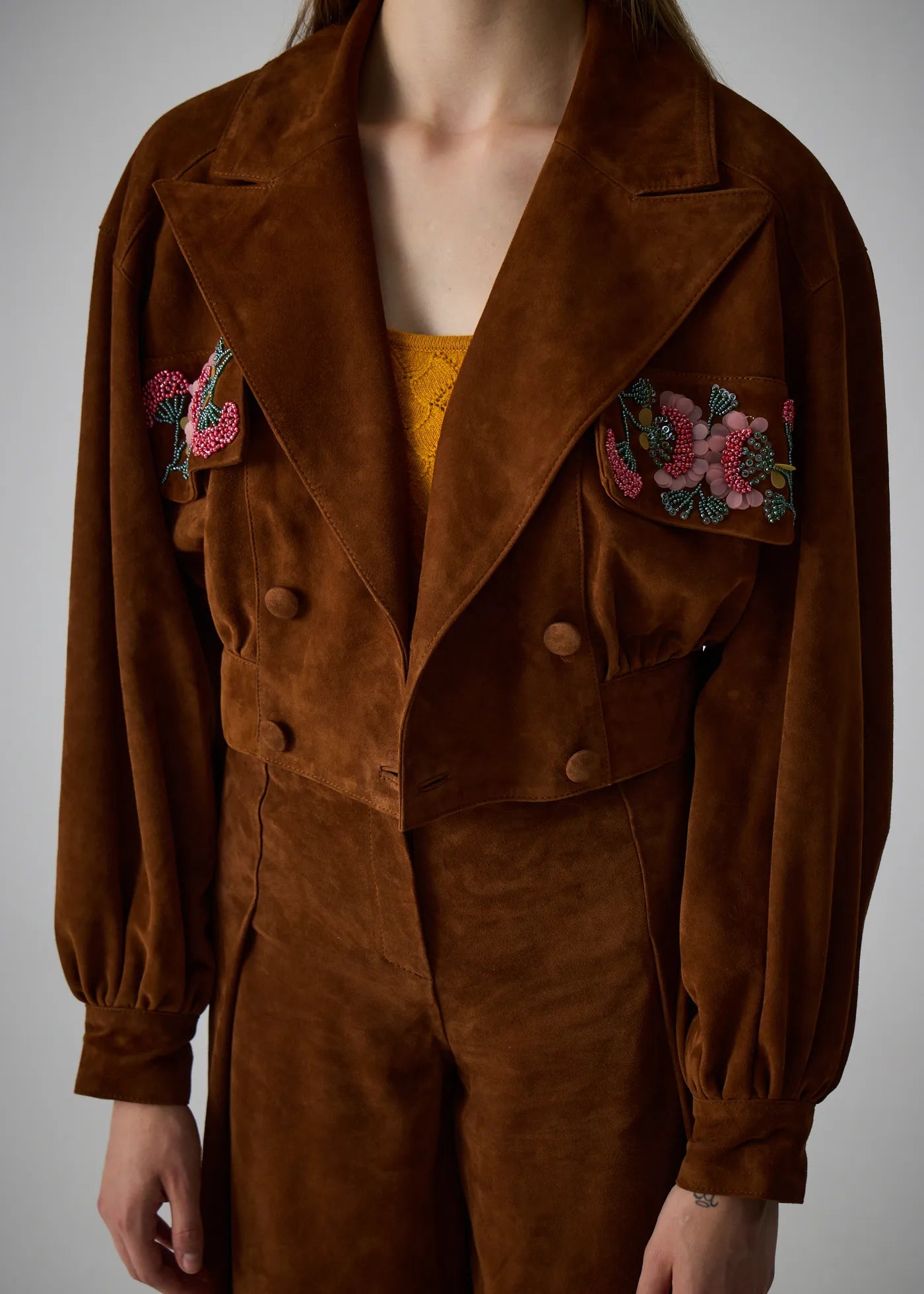
                  
                    Tamara hand embroidered suede leather jacket
                  
                