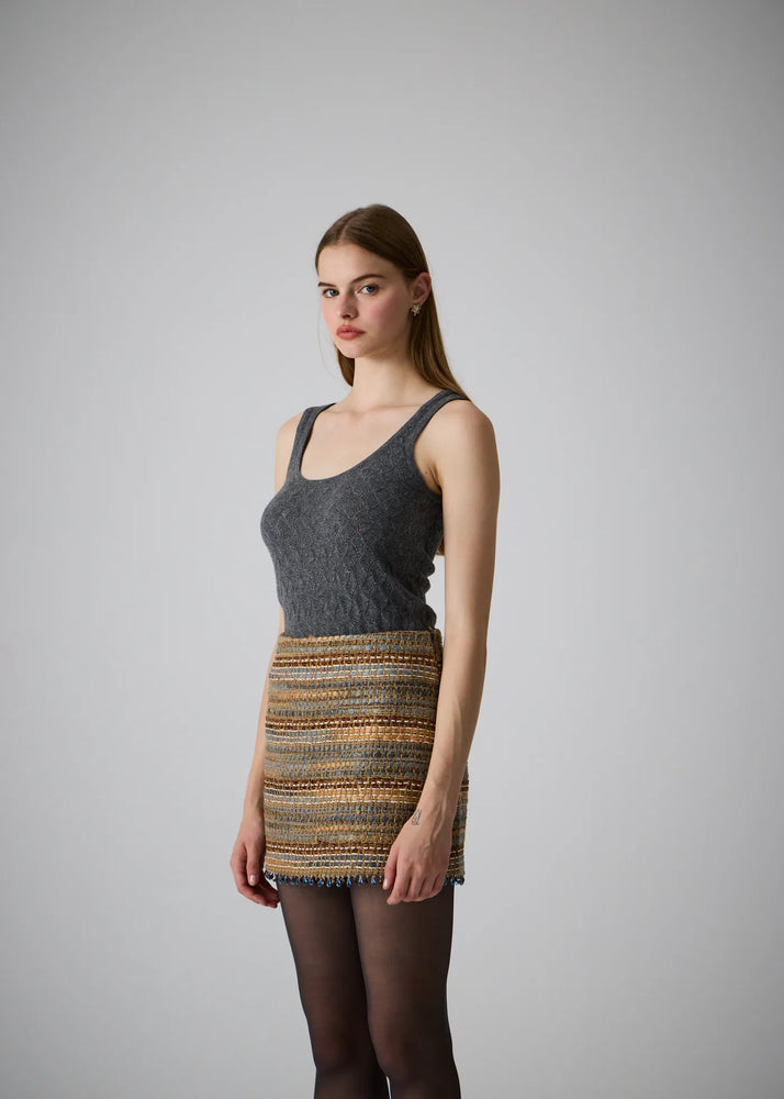 
                  
                    Rosalia french tweed mini skirt gray-blue
                  
                