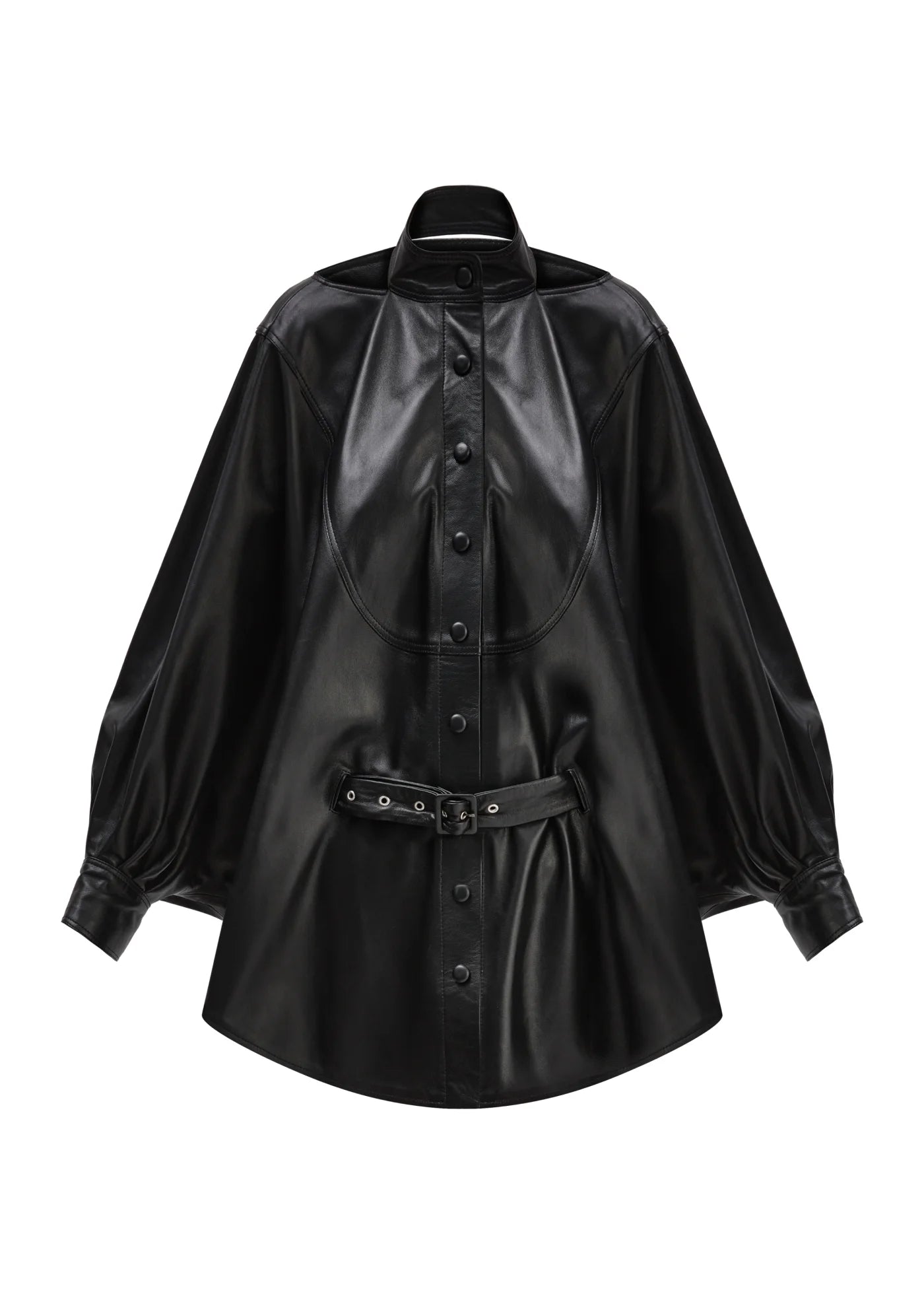 Bianca Leather Cape Shirt Ezgi Cinar