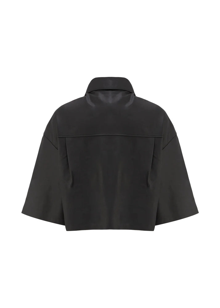 
                  
                    Nathalie Nappa Leather Crop Shirt
                  
                