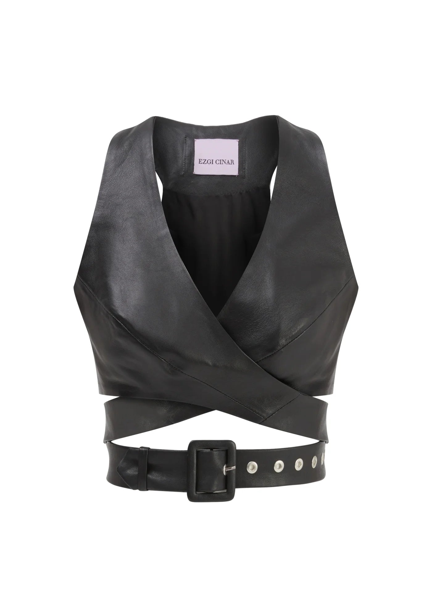 
                  
                    Angela Leather Belted Top
                  
                