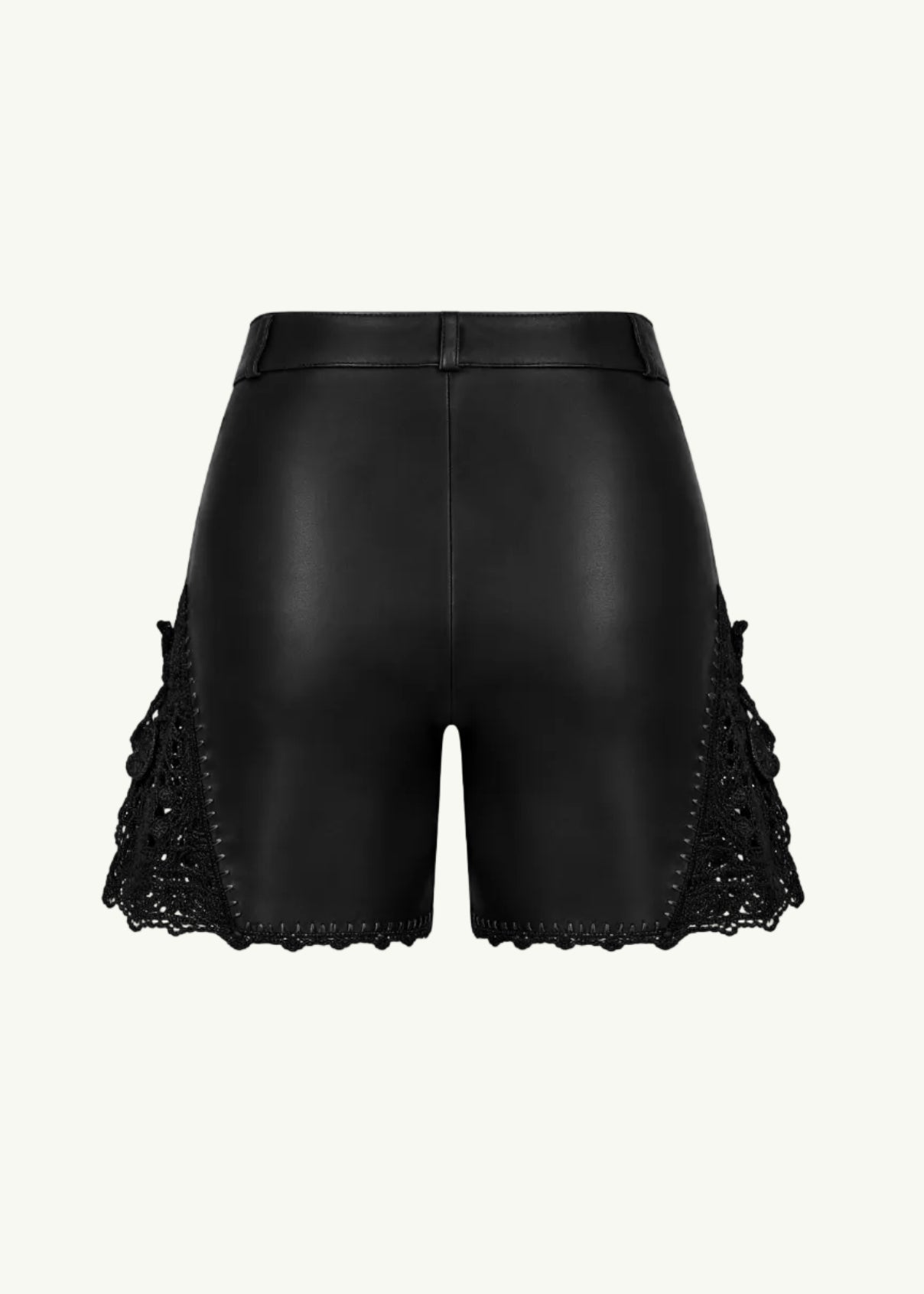 
                  
                    Oya hand crocheted leather short black
                  
                