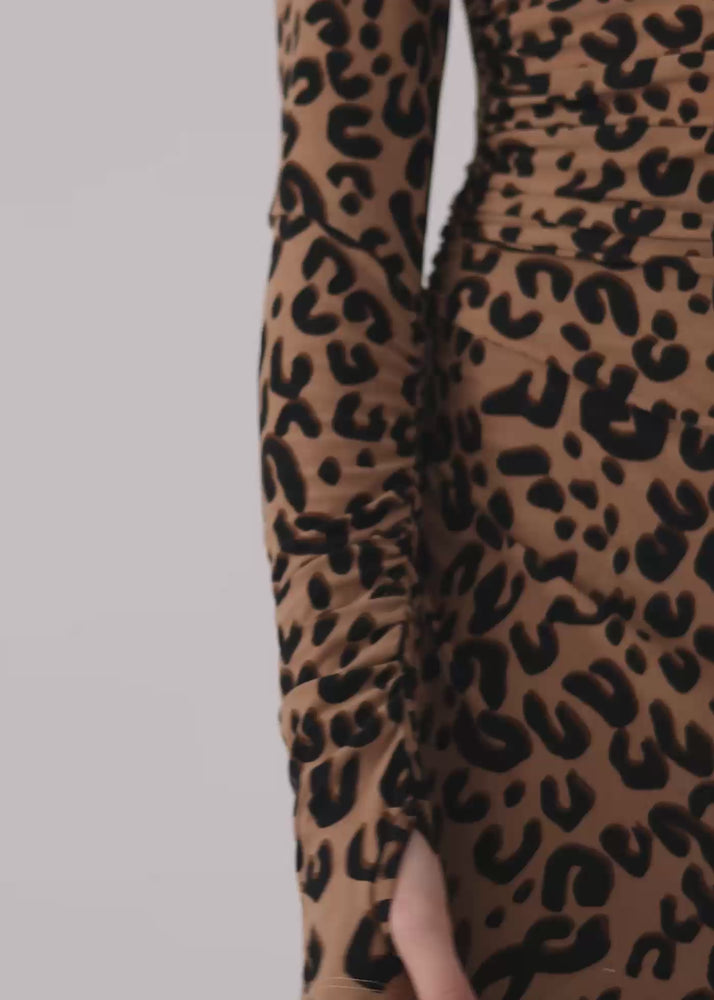 
                  
                    Load and play video in Gallery viewer, Ayse ruched dress leo
                  
                