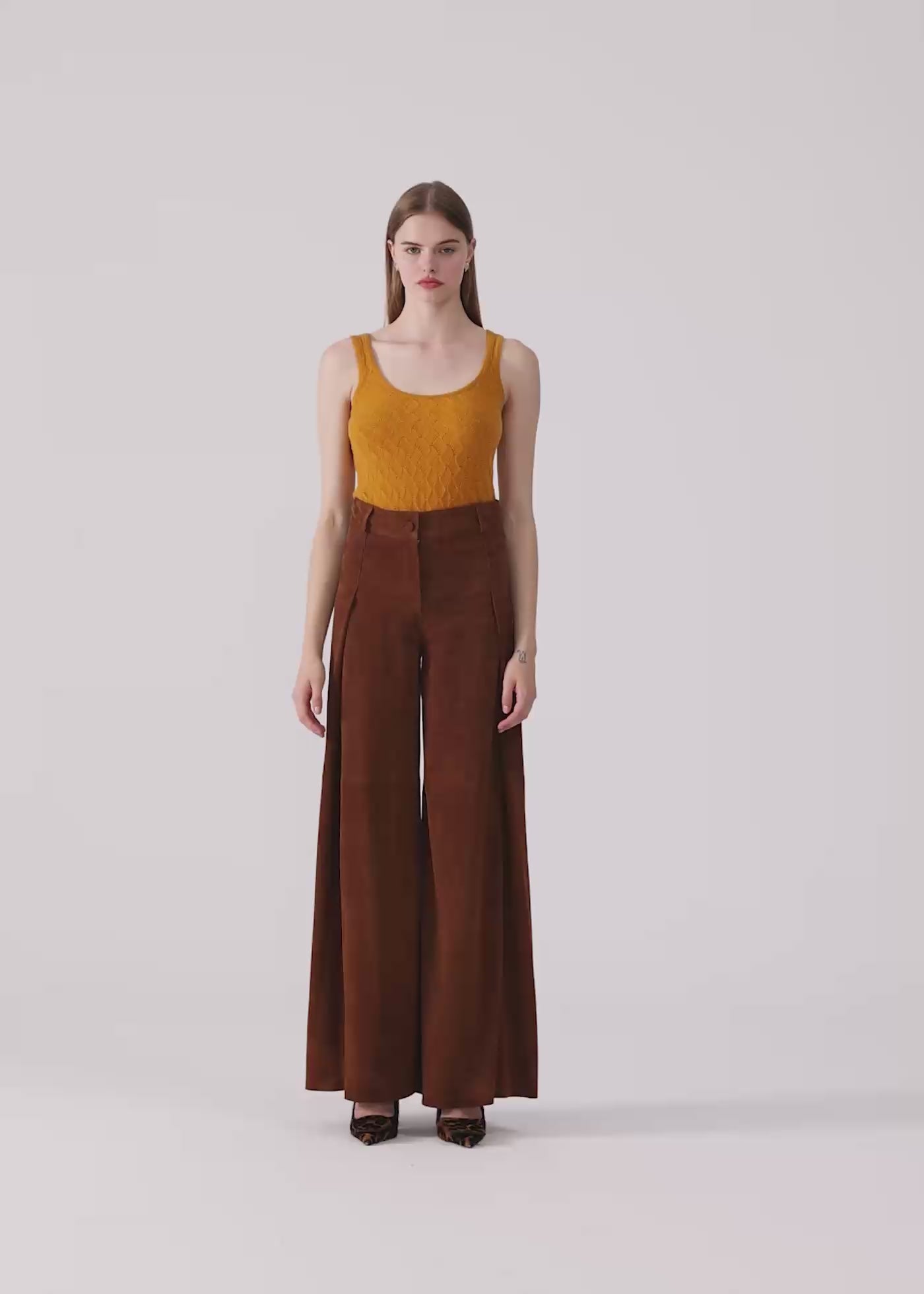 
                  
                    Load and play video in Gallery viewer, Karla wide leg leather pants
                  
                