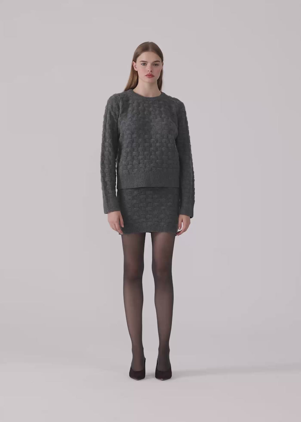 Alla cashmere mini skirt gray