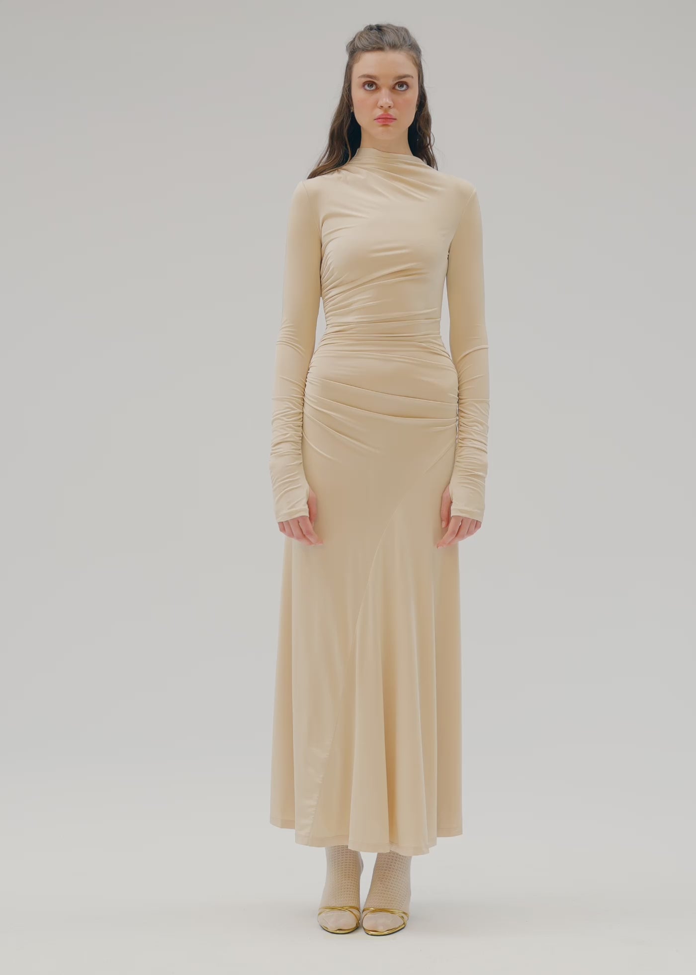 
                  
                    Load and play video in Gallery viewer, Ayse ruched dress magnolia
                  
                